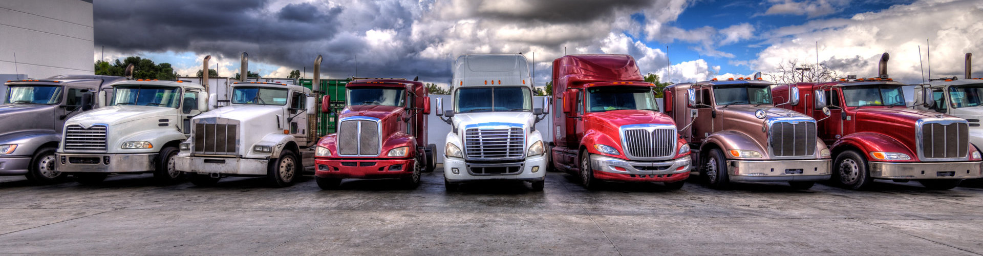 trucks being parked